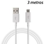 CABLE MICRO USB V8 ANDROID 3 METROS